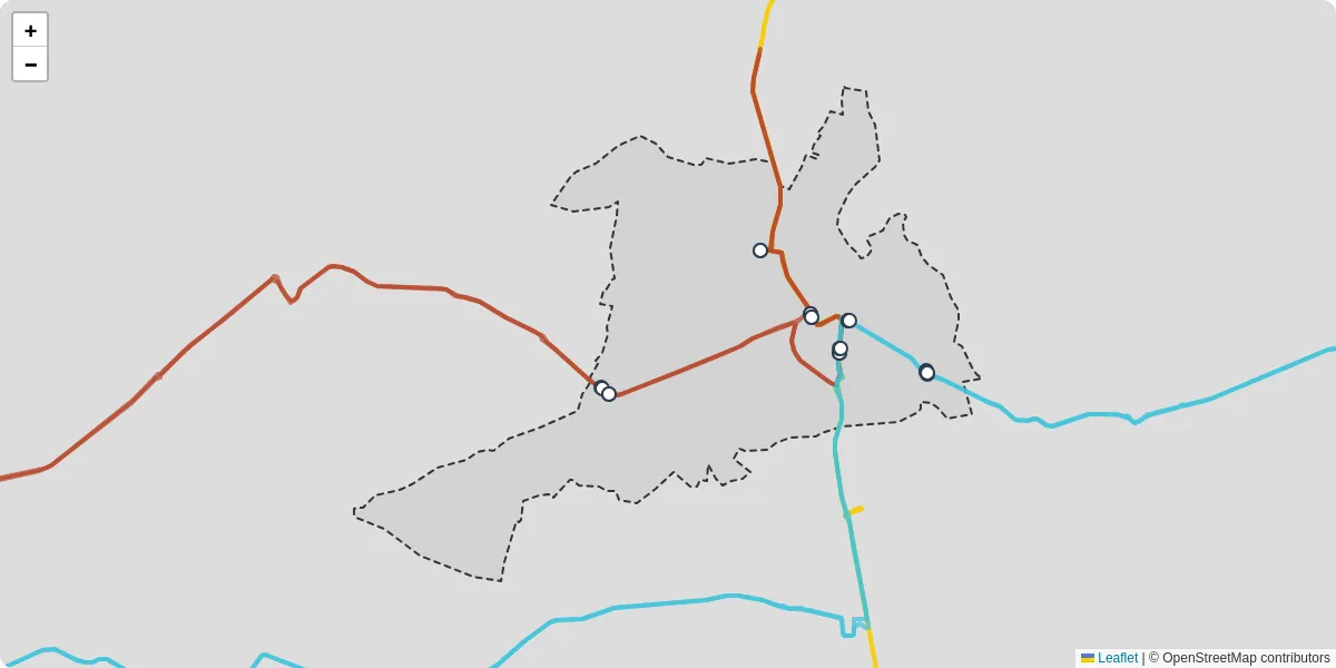 Carte du réseau de transport en commun à Saint-Thibéry - lignes de bus et arrêts