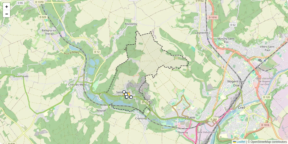 Carte du réseau de transport en commun à Saint-Vaast-lès-Mello - lignes de bus et arrêts