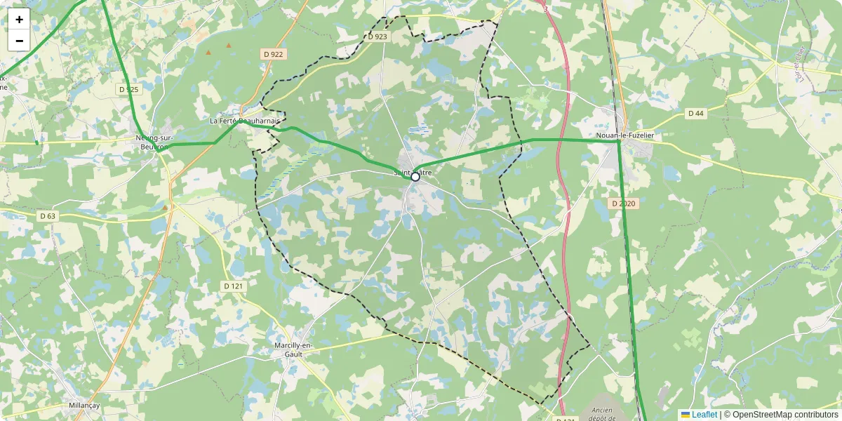 Carte du réseau de transport en commun à Saint-Viâtre - lignes de bus et arrêts