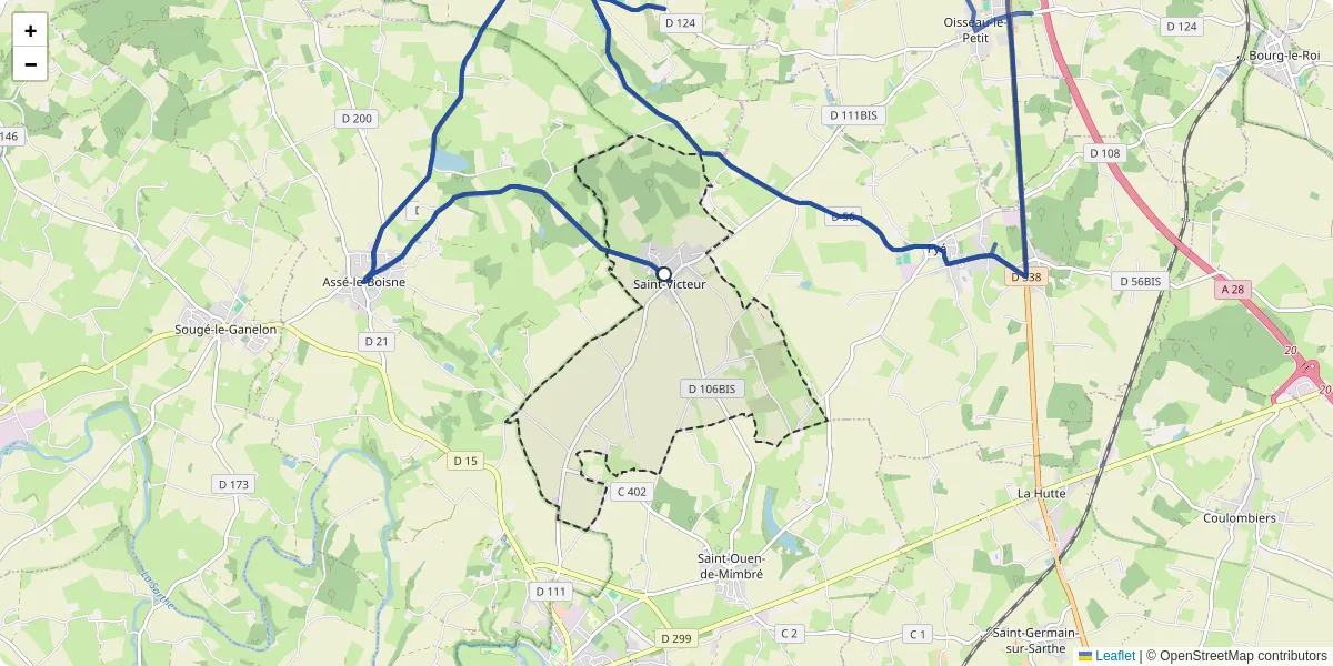 Carte du réseau de transport en commun à Saint-Victeur - lignes de bus et arrêts
