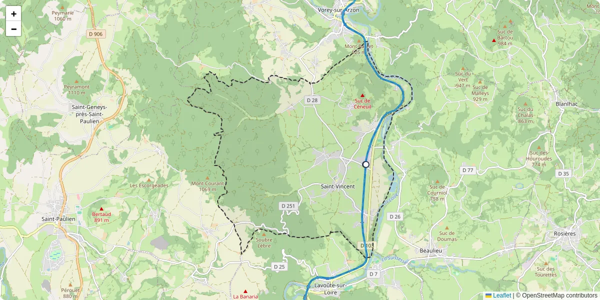 Carte du réseau de transport en commun à Saint-Vincent - lignes de bus et arrêts