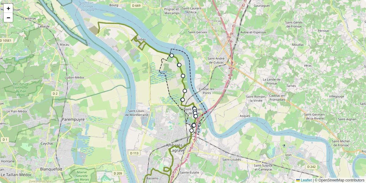 Carte du réseau de transport en commun à Saint-Vincent-de-Paul - lignes de bus et arrêts