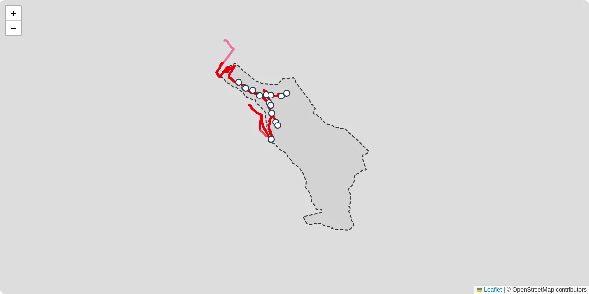 Carte du réseau de transport en commun à Sainte-Agnès - lignes de bus et arrêts