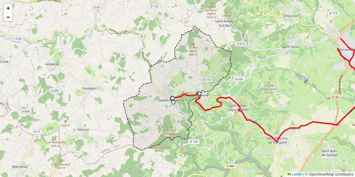 Carte du réseau de transport en commun à Sainte-Catherine - lignes de bus et arrêts
