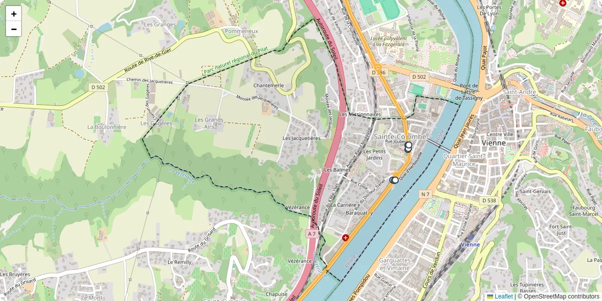 Carte du réseau de transport en commun à Sainte-Colombe - lignes de bus et arrêts