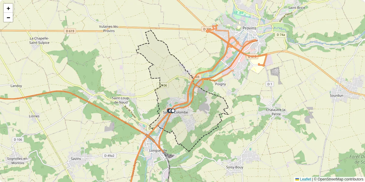 Carte du réseau de transport en commun à Sainte-Colombe - lignes de bus et arrêts