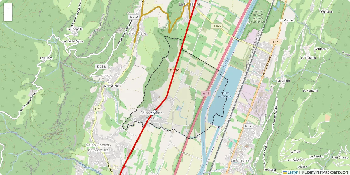 Carte du réseau de transport en commun à Sainte-Marie-d'Alloix - lignes de bus et arrêts