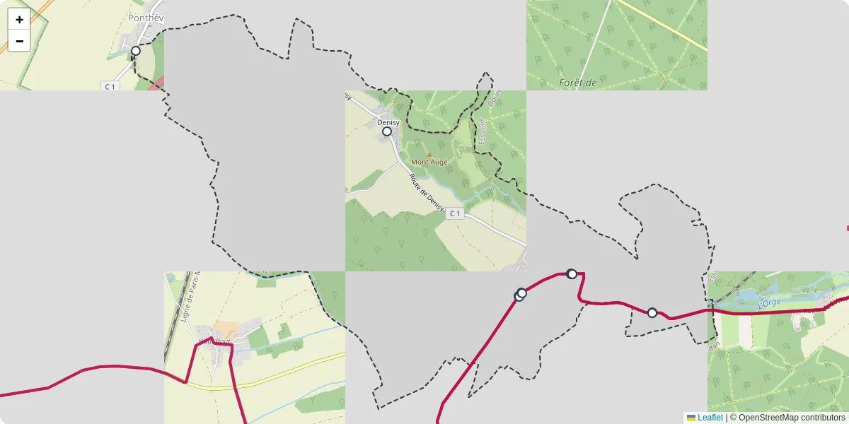Carte du réseau de transport en commun à Sainte-Mesme - lignes de bus et arrêts