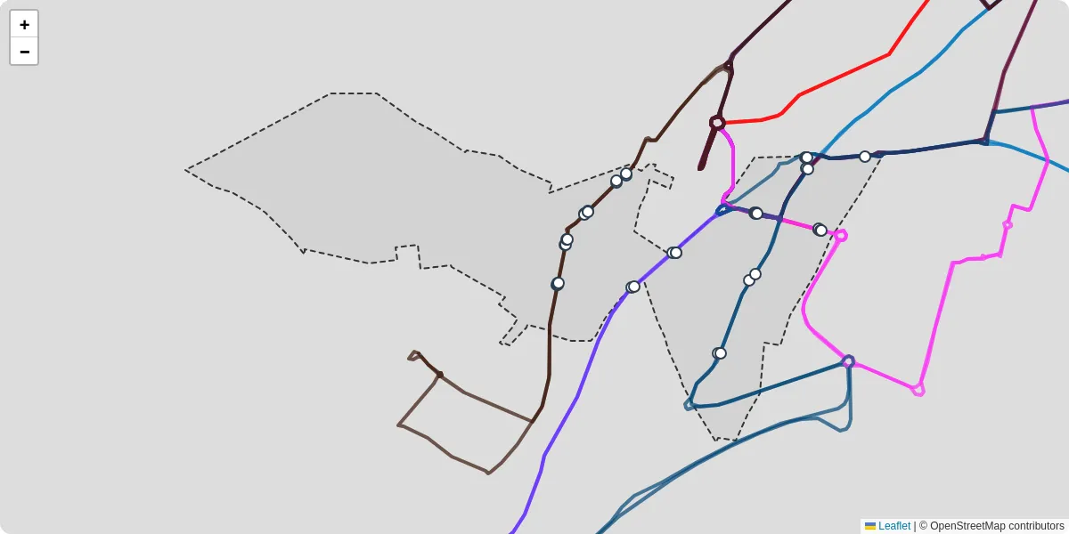Carte du réseau de transport en commun à Salouël - lignes de bus et arrêts