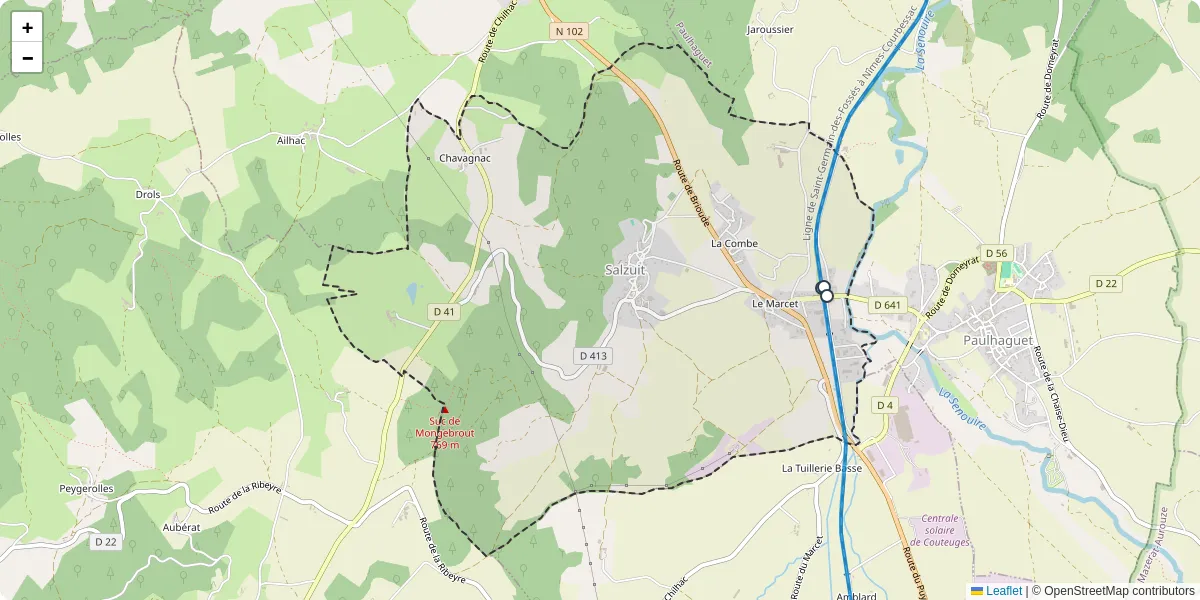 Carte du réseau de transport en commun à Salzuit - lignes de bus et arrêts