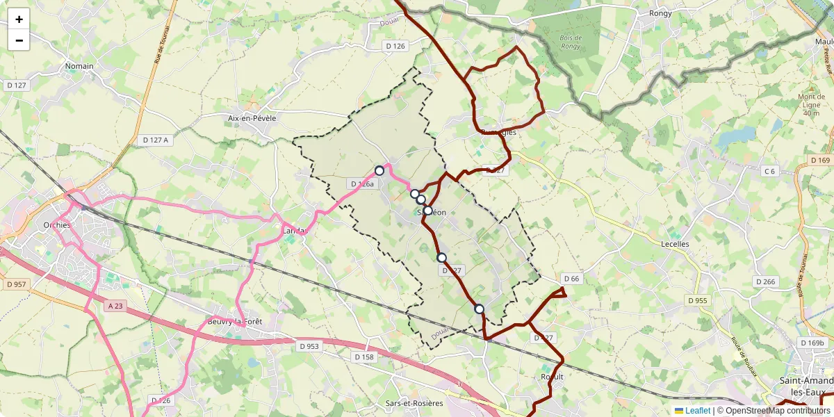Carte du réseau de transport en commun à Saméon - lignes de bus et arrêts