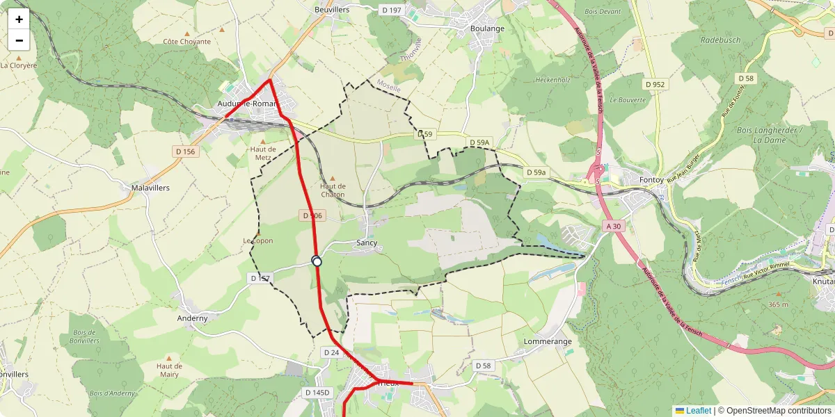 Carte du réseau de transport en commun à Sancy - lignes de bus et arrêts