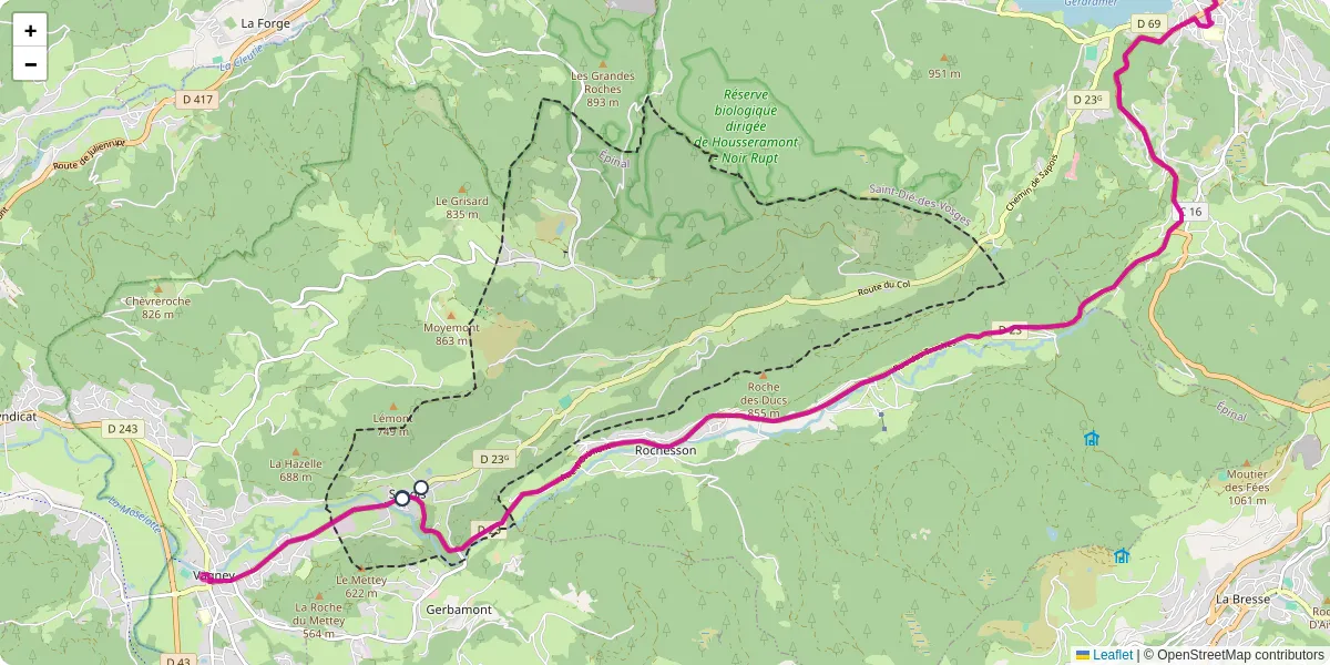 Carte du réseau de transport en commun à Sapois - lignes de bus et arrêts