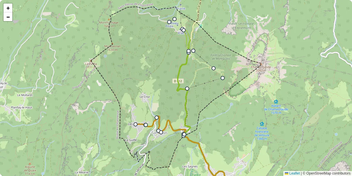 Carte du réseau de transport en commun à Sarcenas - lignes de bus et arrêts