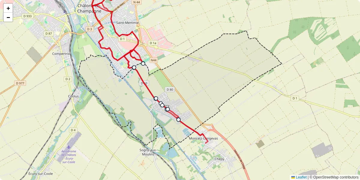 Carte du réseau de transport en commun à Sarry - lignes de bus et arrêts