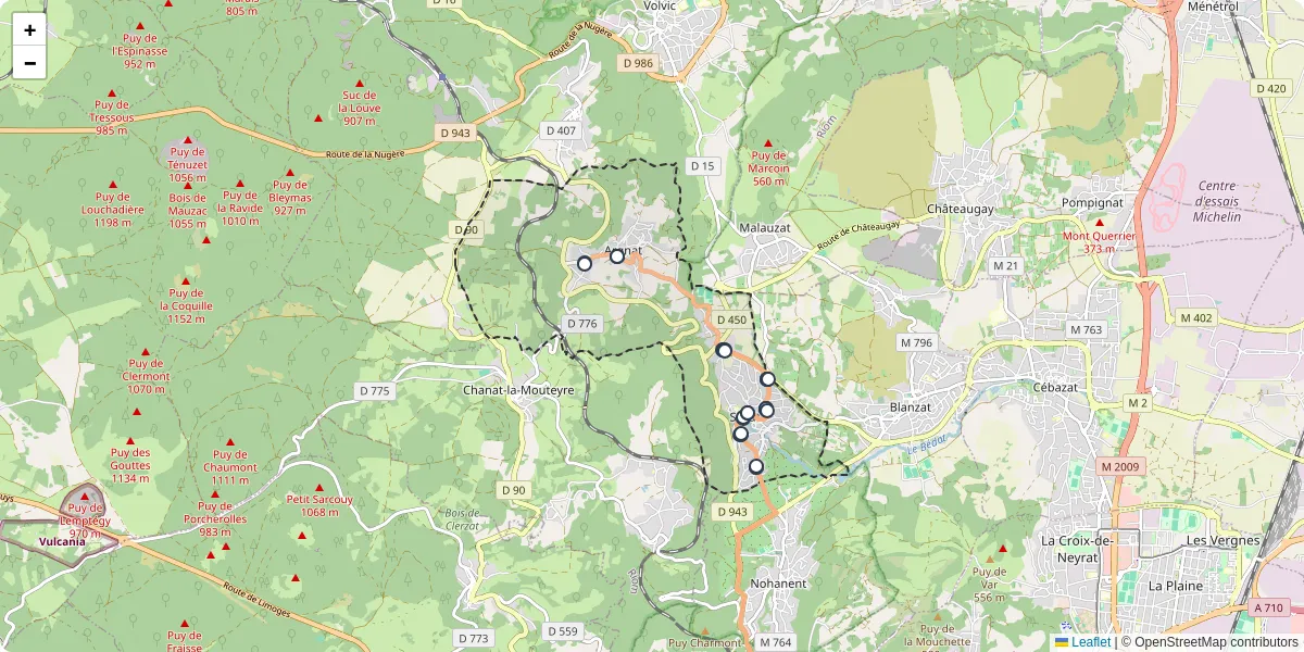 Carte du réseau de transport en commun à Sayat - lignes de bus et arrêts