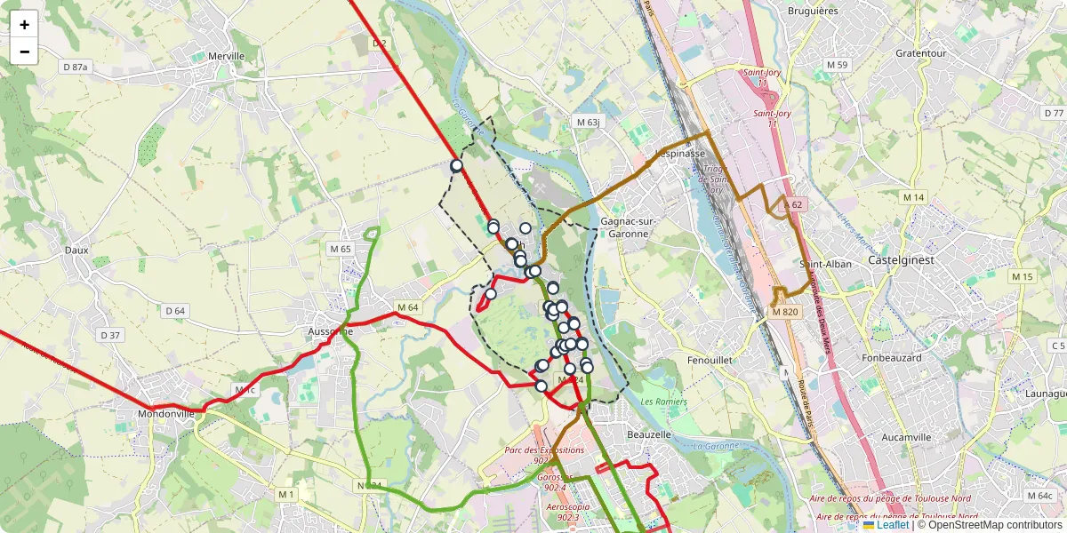 Carte du réseau de transport en commun à Seilh - lignes de bus et arrêts