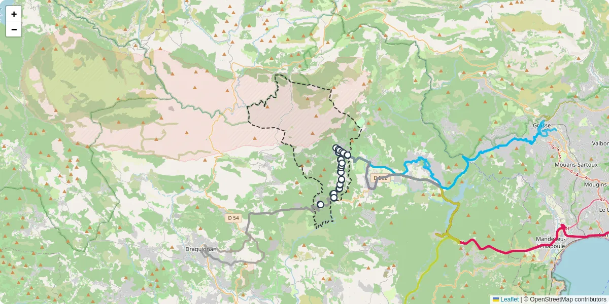 Carte du réseau de transport en commun à Seillans - lignes de bus et arrêts