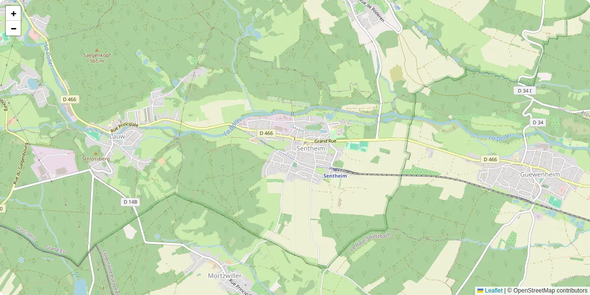 Carte du réseau de transport en commun à Sentheim - lignes de bus et arrêts