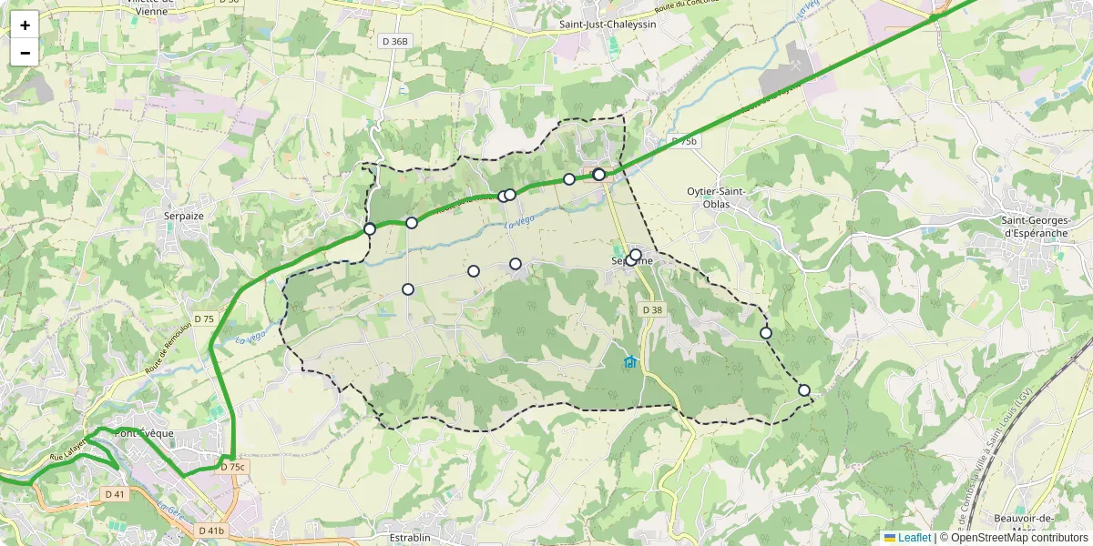 Carte du réseau de transport en commun à Septème - lignes de bus et arrêts