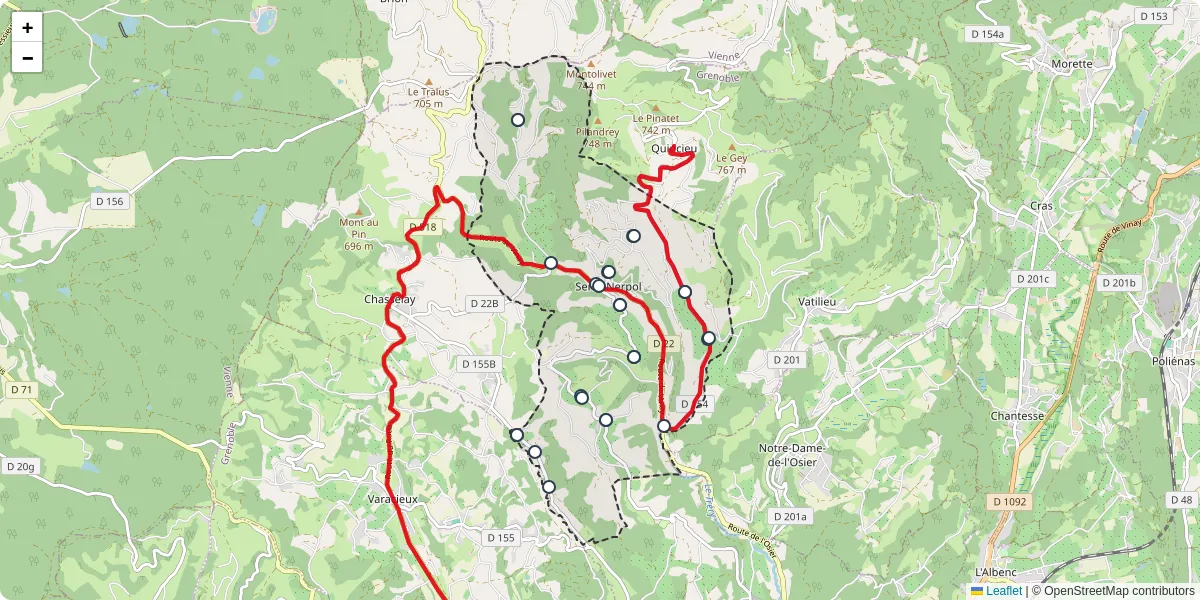 Carte du réseau de transport en commun à Serre-Nerpol - lignes de bus et arrêts