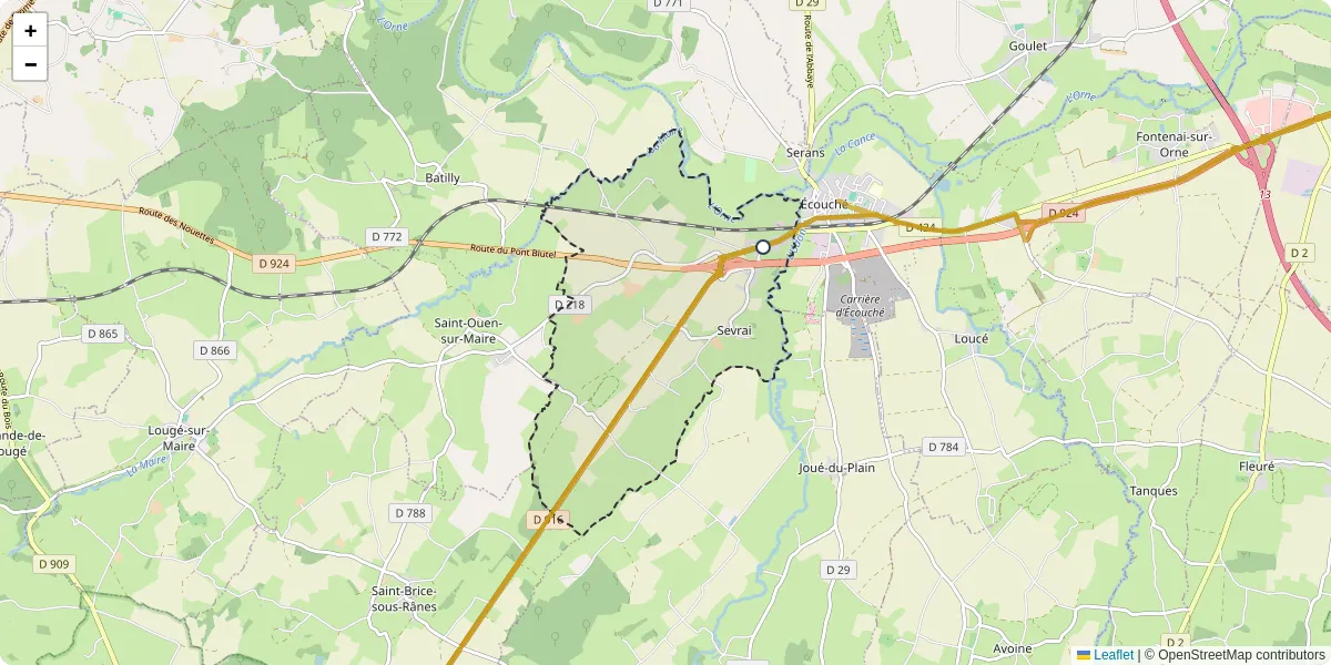 Carte du réseau de transport en commun à Sevrai - lignes de bus et arrêts