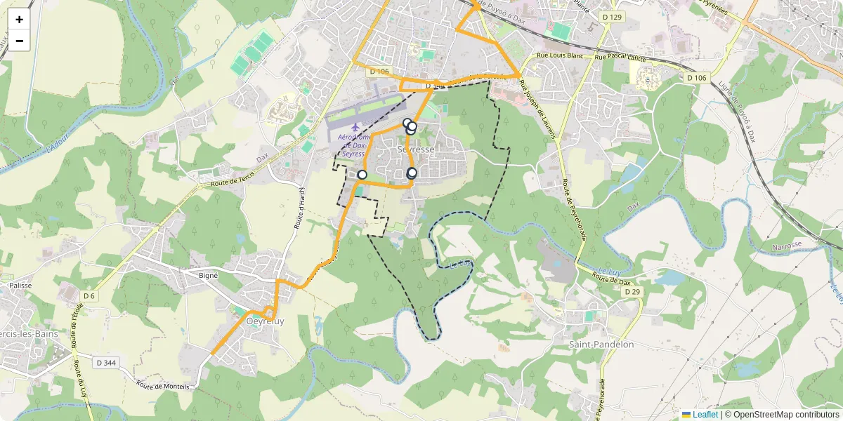 Carte du réseau de transport en commun à Seyresse - lignes de bus et arrêts