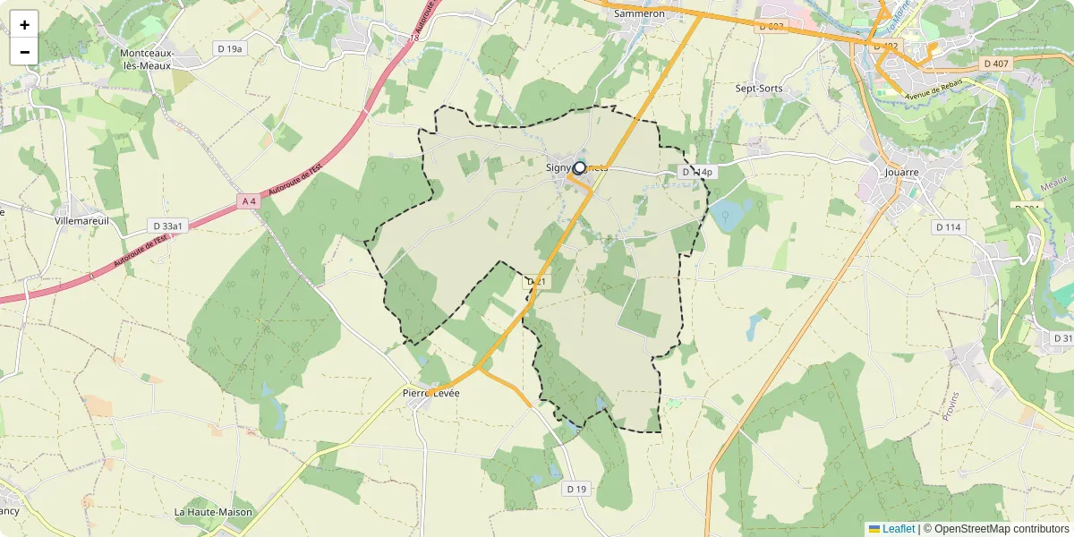 Carte du réseau de transport en commun à Signy-Signets - lignes de bus et arrêts