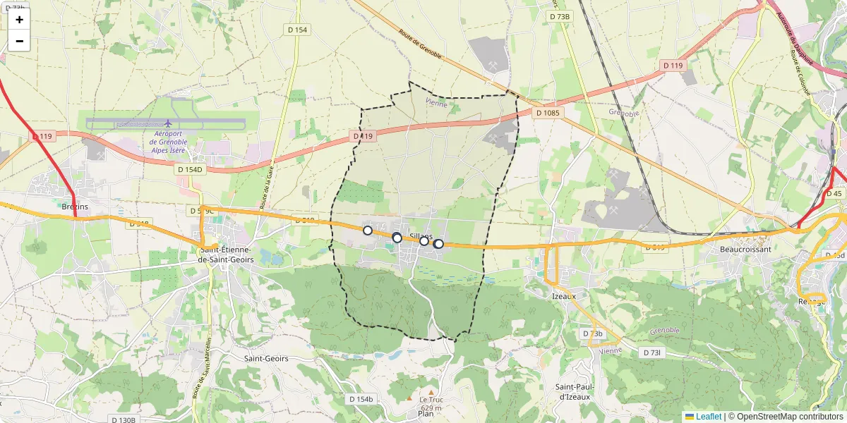 Carte du réseau de transport en commun à Sillans - lignes de bus et arrêts