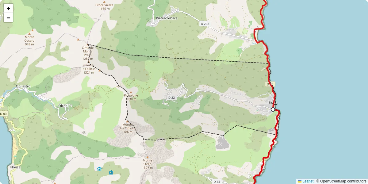 Carte du réseau de transport en commun à Sisco - lignes de bus et arrêts