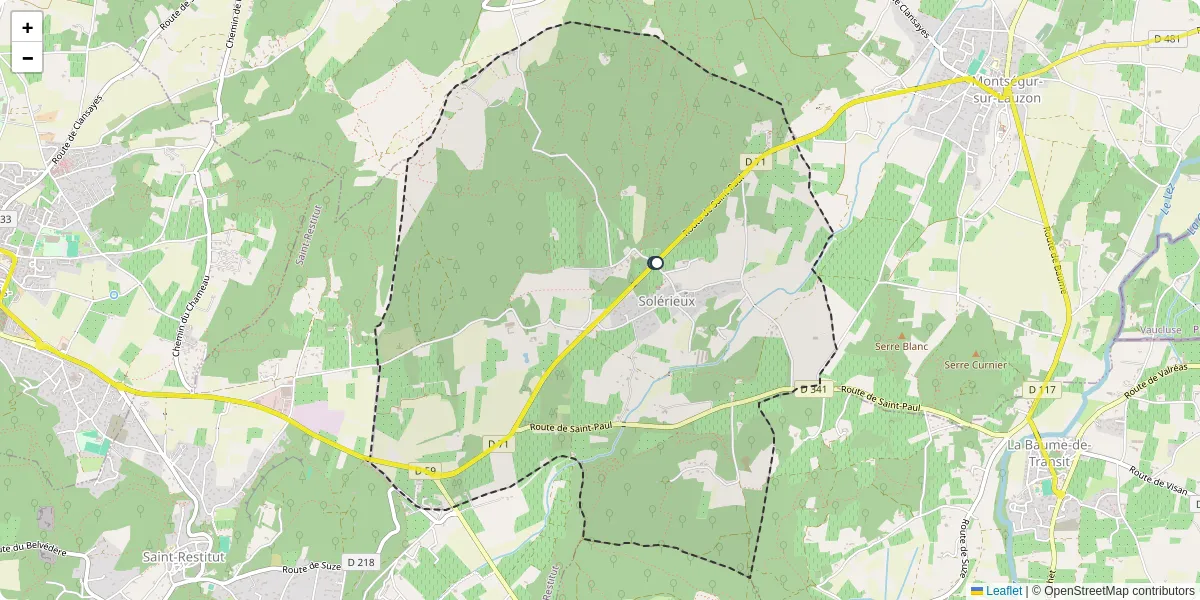Carte du réseau de transport en commun à Solérieux - lignes de bus et arrêts
