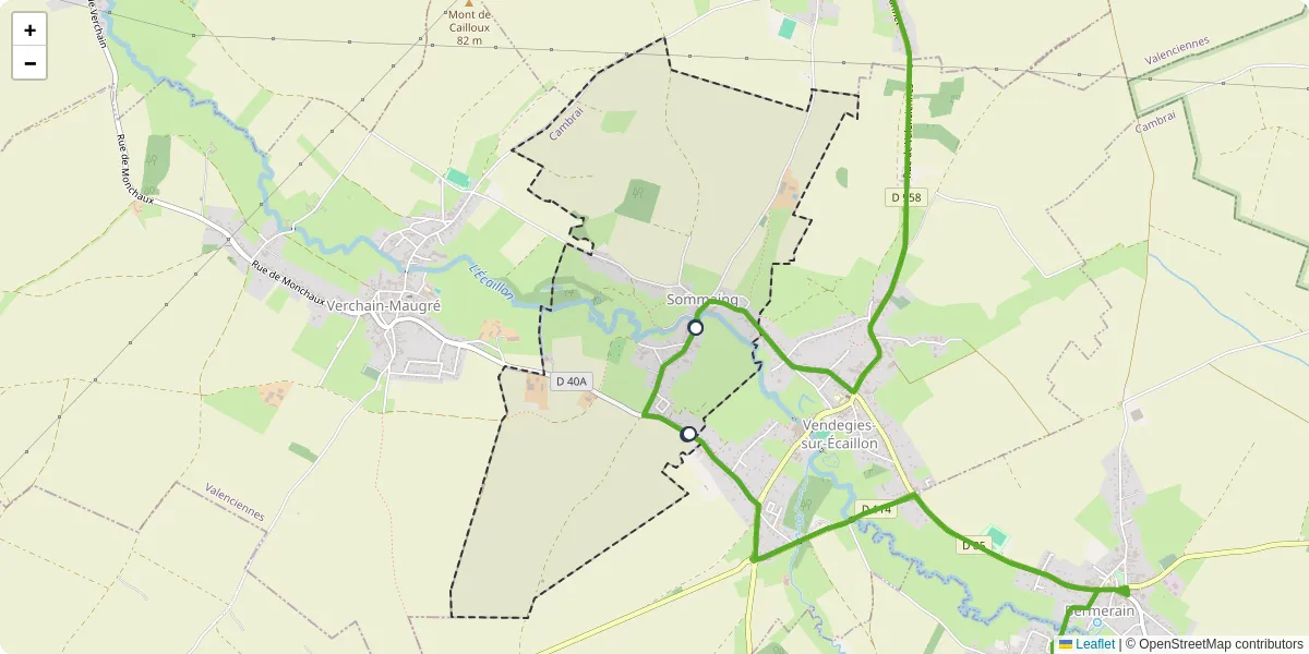 Carte du réseau de transport en commun à Sommaing - lignes de bus et arrêts