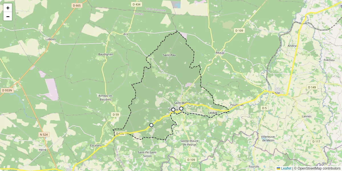 Carte du réseau de transport en commun à Sos - lignes de bus et arrêts