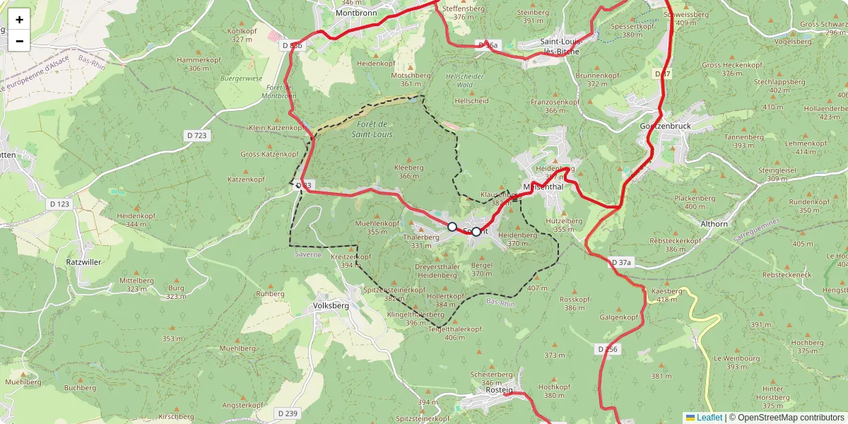 Carte du réseau de transport en commun à Soucht - lignes de bus et arrêts
