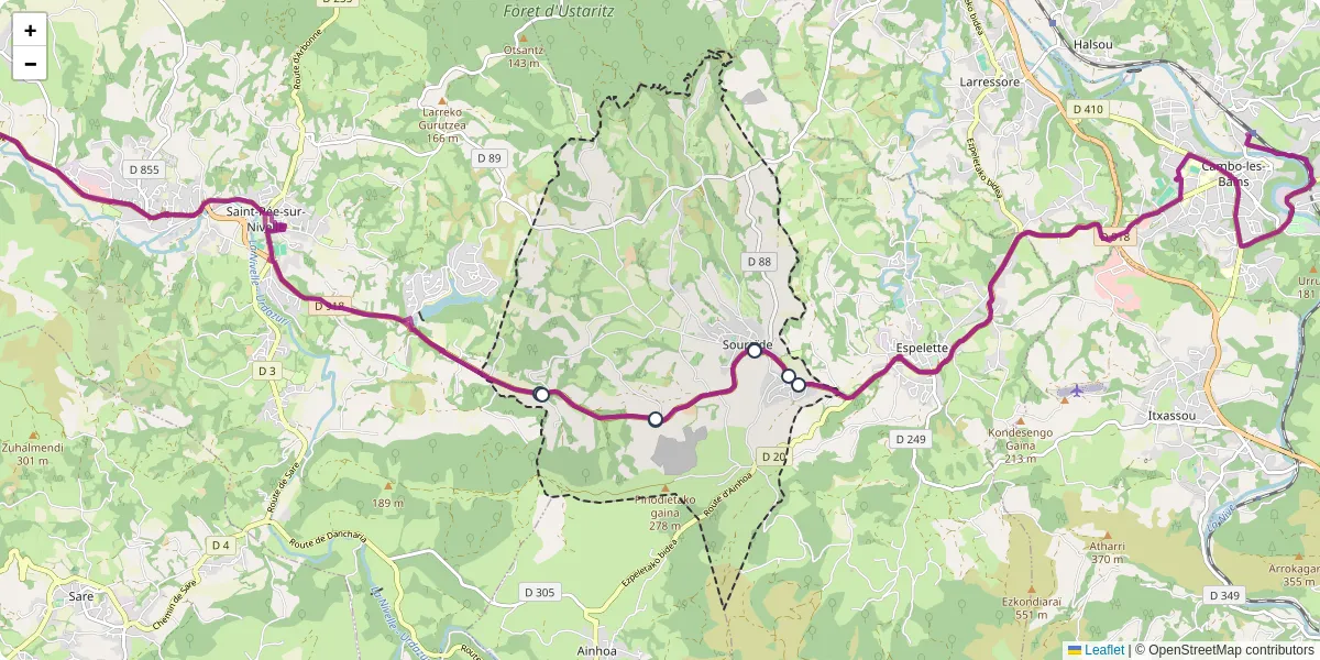 Carte du réseau de transport en commun à Souraïde - lignes de bus et arrêts