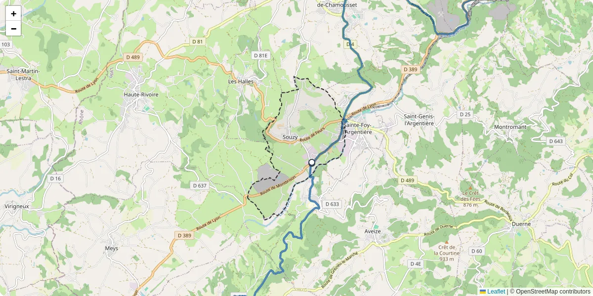 Carte du réseau de transport en commun à Souzy - lignes de bus et arrêts