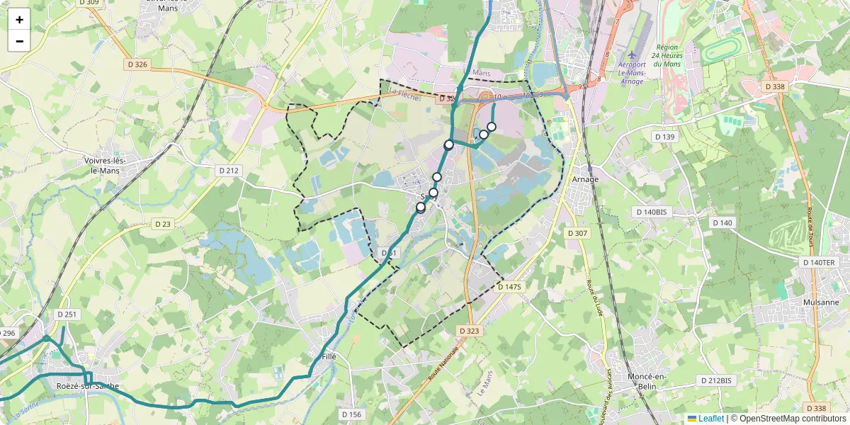 Carte du réseau de transport en commun à Spay - lignes de bus et arrêts