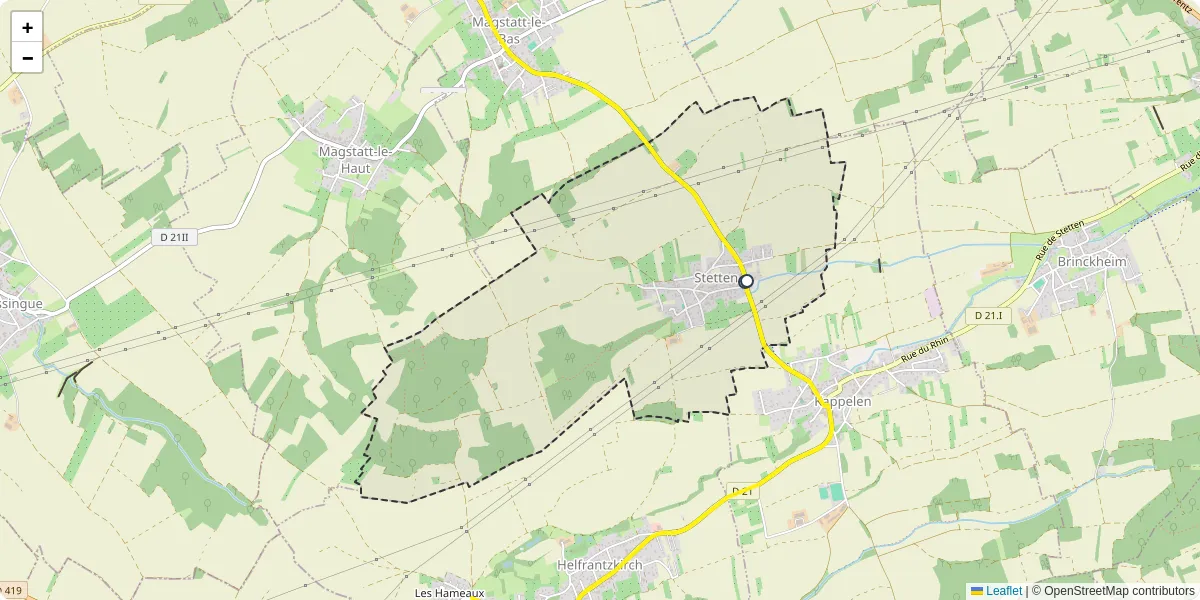 Carte du réseau de transport en commun à Stetten - lignes de bus et arrêts