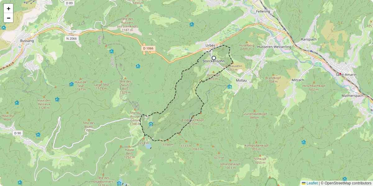 Carte du réseau de transport en commun à Storckensohn - lignes de bus et arrêts