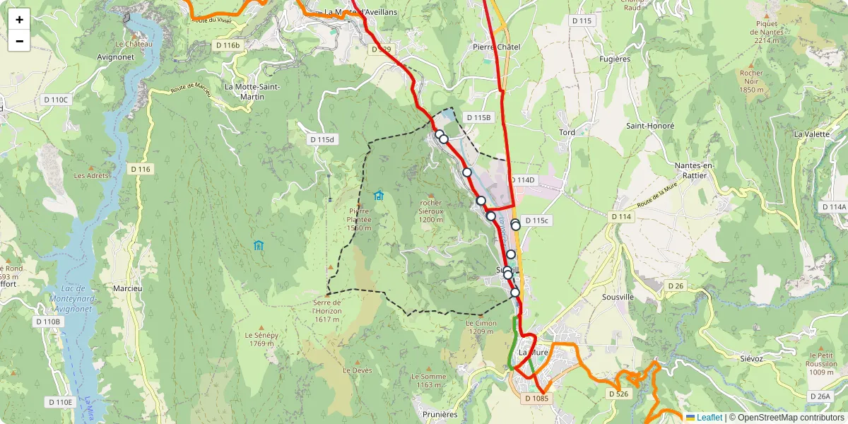 Carte du réseau de transport en commun à Susville - lignes de bus et arrêts