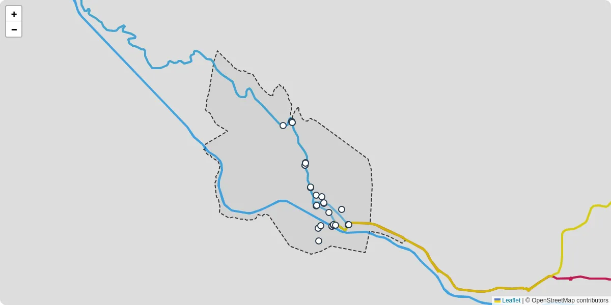 Carte du réseau de transport en commun à Tarare - lignes de bus et arrêts