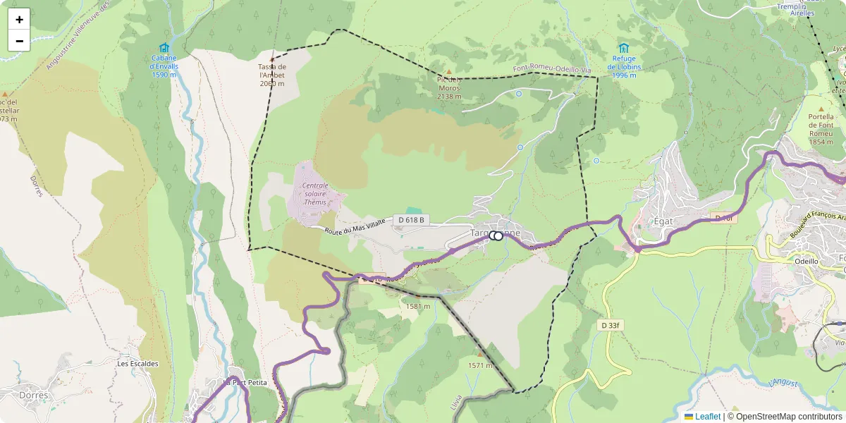 Carte du réseau de transport en commun à Targasonne - lignes de bus et arrêts