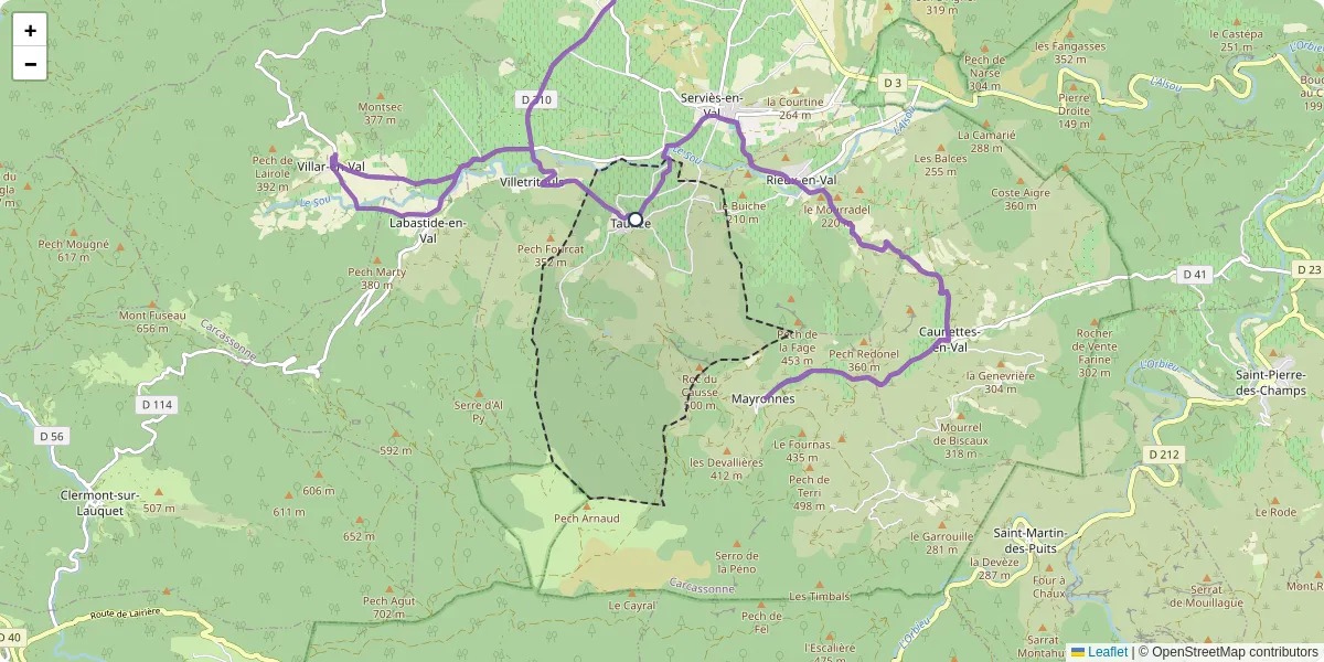 Carte du réseau de transport en commun à Taurize - lignes de bus et arrêts