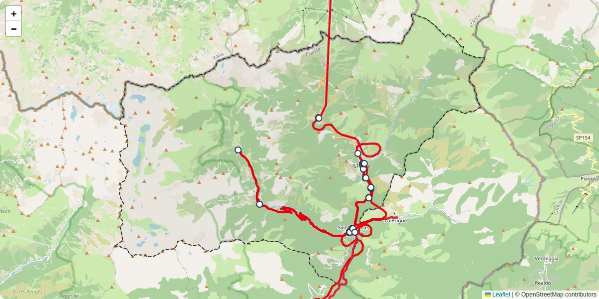 Carte du réseau de transport en commun à Tende - lignes de bus et arrêts