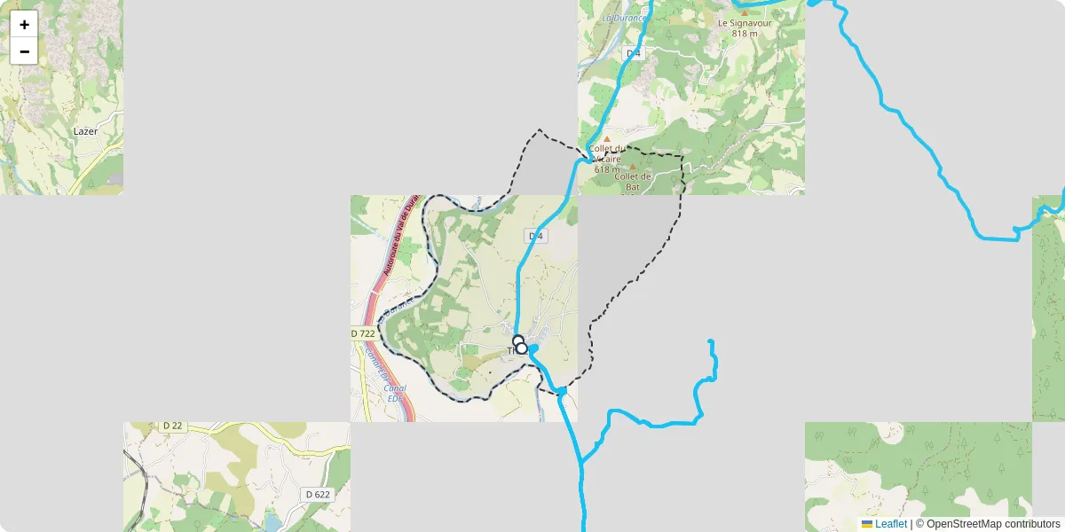 Carte du réseau de transport en commun à Thèze - lignes de bus et arrêts