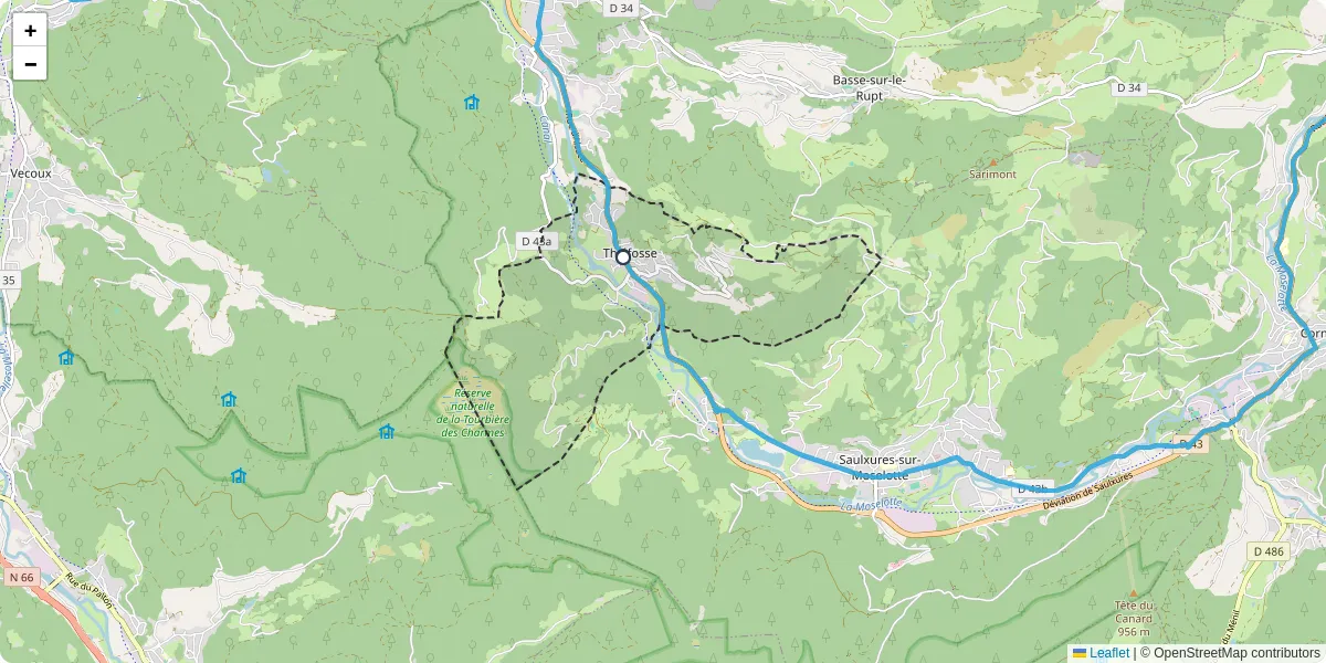 Carte du réseau de transport en commun à Thiéfosse - lignes de bus et arrêts