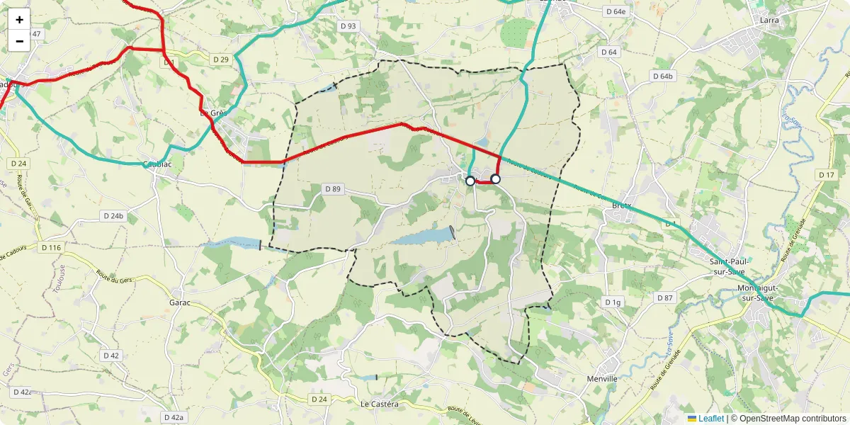 Carte du réseau de transport en commun à Thil - lignes de bus et arrêts