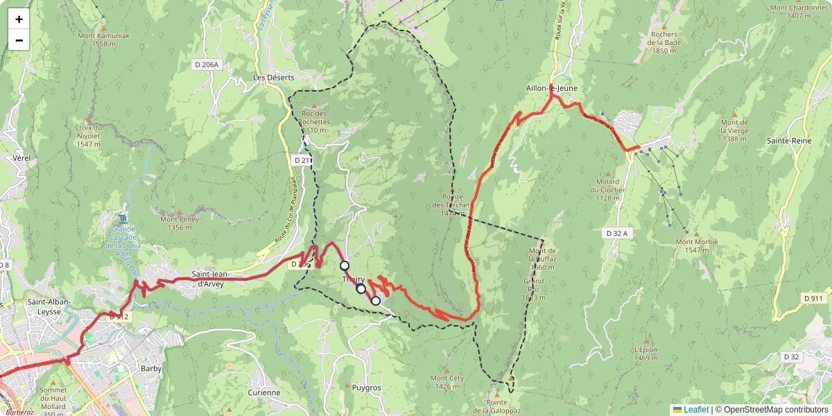 Carte du réseau de transport en commun à Thoiry - lignes de bus et arrêts