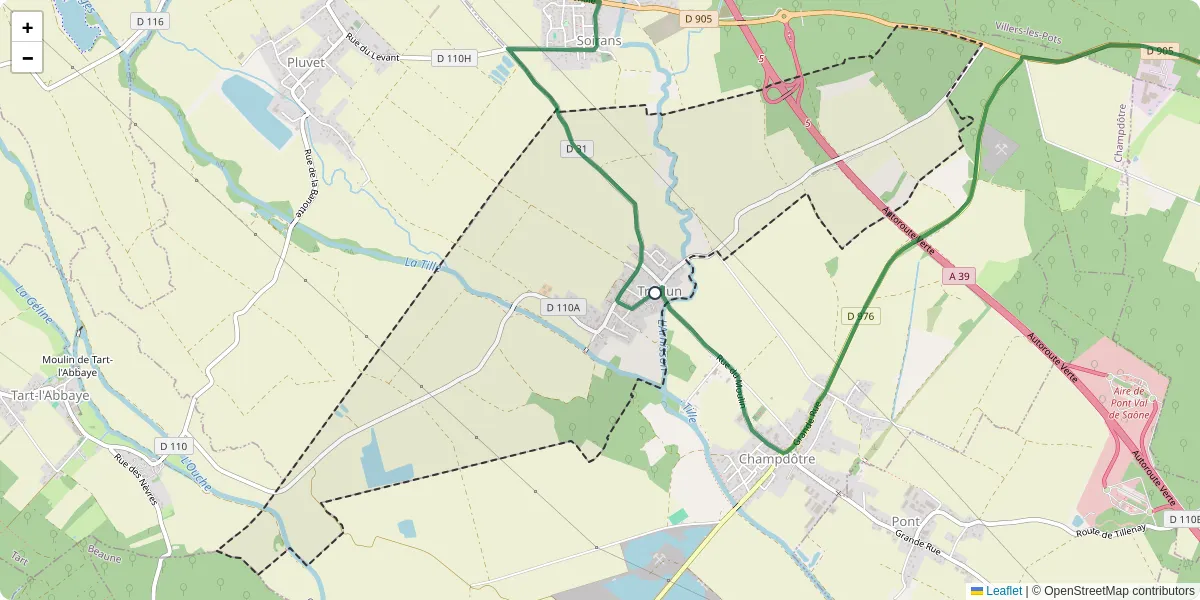 Carte du réseau de transport en commun à Tréclun - lignes de bus et arrêts