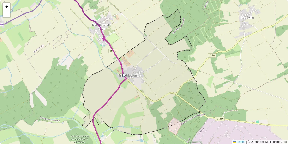 Carte du réseau de transport en commun à Tremblecourt - lignes de bus et arrêts